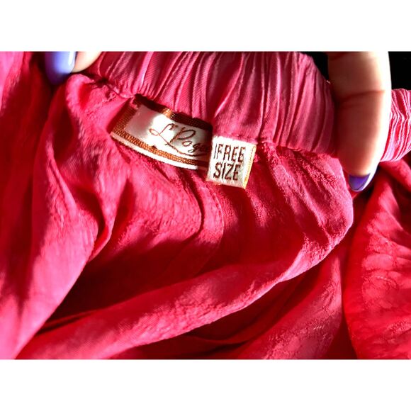 L POGEE Gypsy Skirt Free Size Hot PInk Bohemian Style Beaded Embroidered - Picture 8 of 8